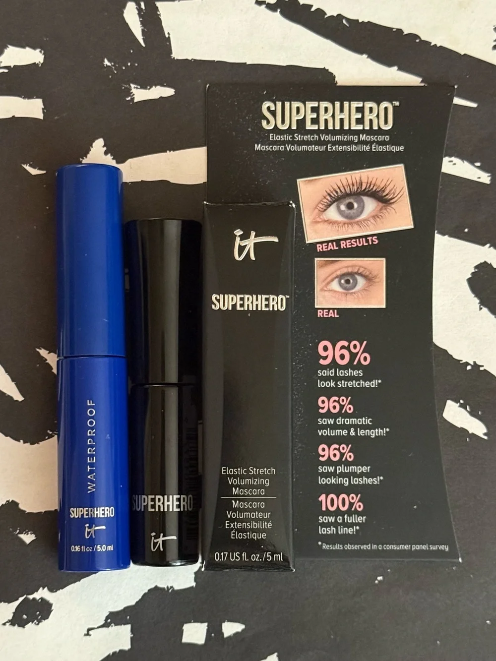 it Cosmetics Mini Superhero Volumizing Mascara Duo in Regular and Waterproof